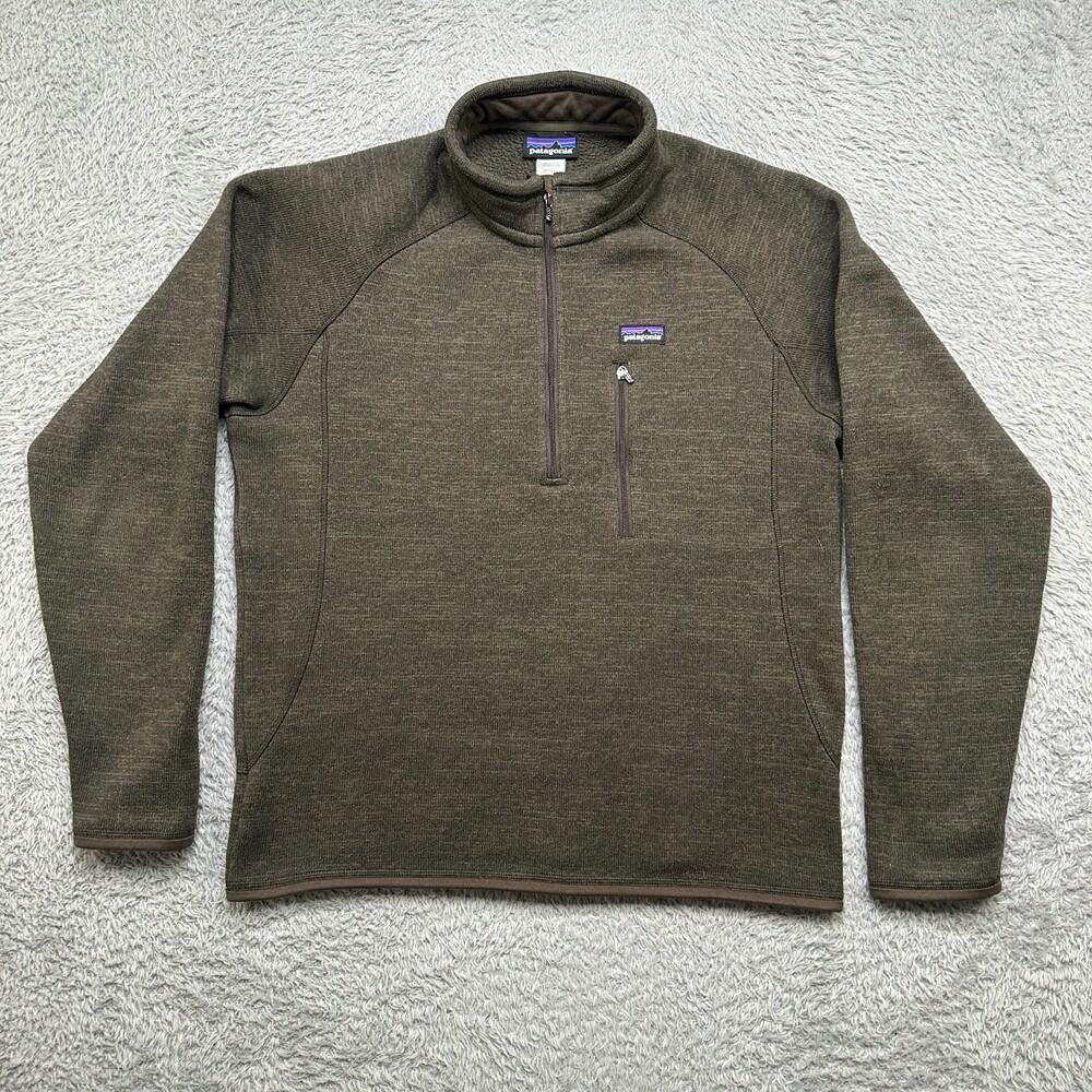 Patagonia Sweater Mens Medium Brown Fleece Quarter Zip Hiking Outdoor Better